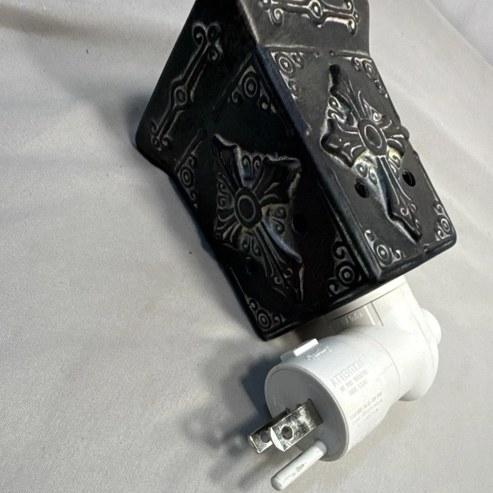 Scentsy Wall Plug-In Electric Wax Warmer, Black Cross Pattern, Religious